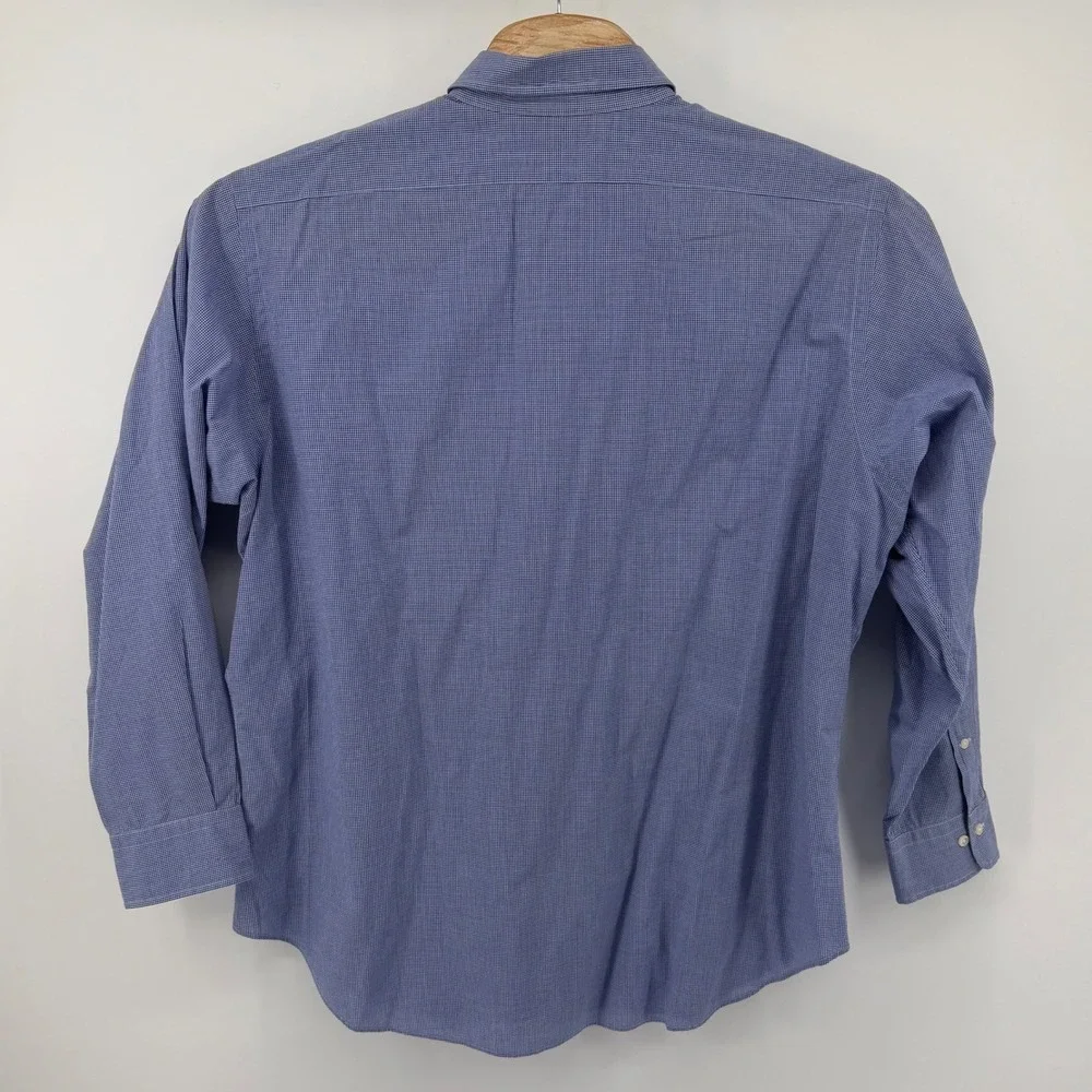 Polo Ralph Lauren Men Andrew Fit Gingham Dress Shirt Blue White Size 17 34/35 XL